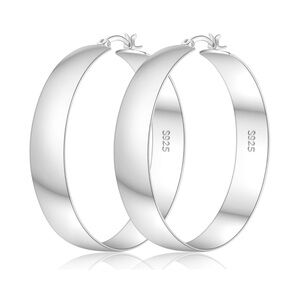 Sterling Silver 50mm Hoop Earrings